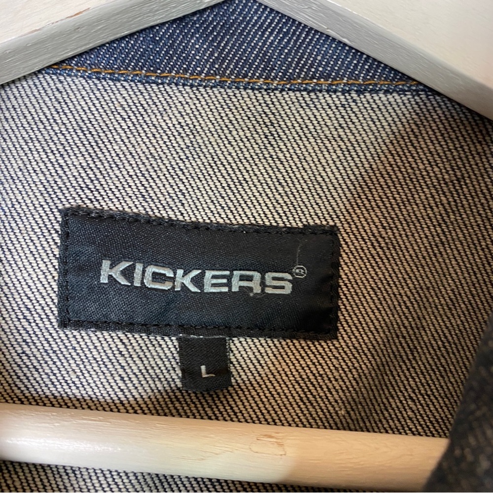 042 Kickers Vintage Blue Trucker Denim Jacket - Size L - Picture 2 of 10